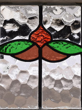 イギリス アンティーク ステンドグラス 幾何学 11295