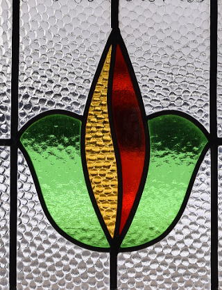 イギリス アンティーク ステンドグラス 幾何学 11300