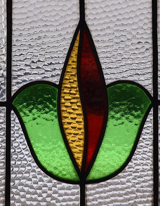 イギリス アンティーク ステンドグラス 幾何学 11301