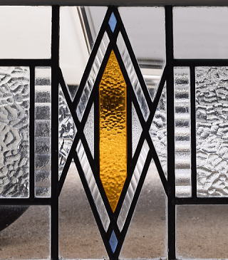 イギリス アンティーク ステンドグラス 幾何学 11307