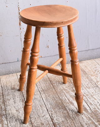 イギリス アンティーク家具 木製スツール　 椅子 11392