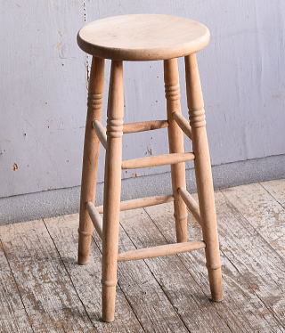 イギリス アンティーク家具 木製 ハイスツール　 椅子 11394
