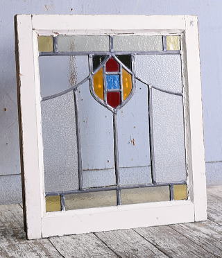 イギリス アンティーク ステンドグラス 幾何学 11407