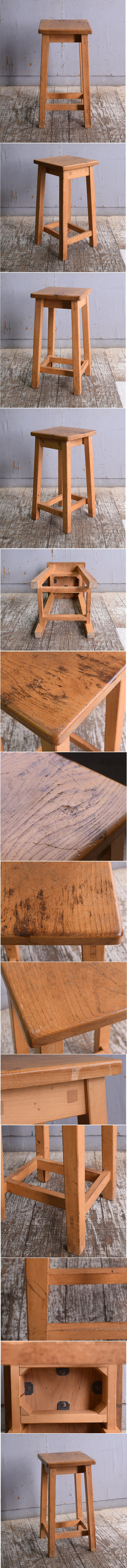 イギリス アンティーク家具 木製　ハイスツール　 椅子 11468