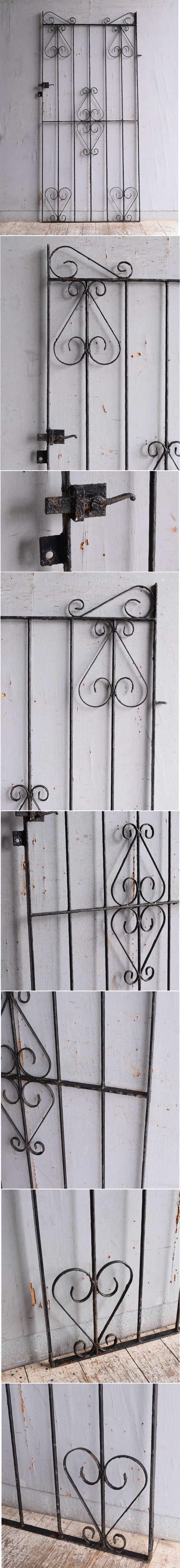 イギリスアンティーク アイアンフェンス ゲート柵 ガーデニング 11488