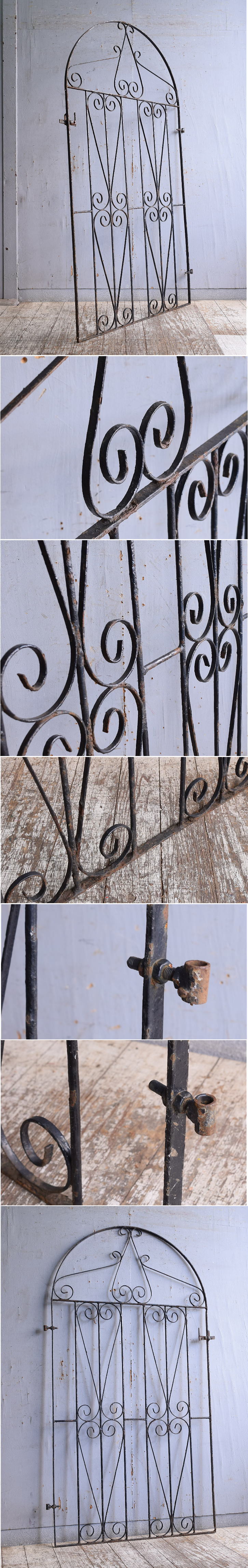 イギリスアンティーク アイアンフェンス ゲート柵 ガーデニング 11493