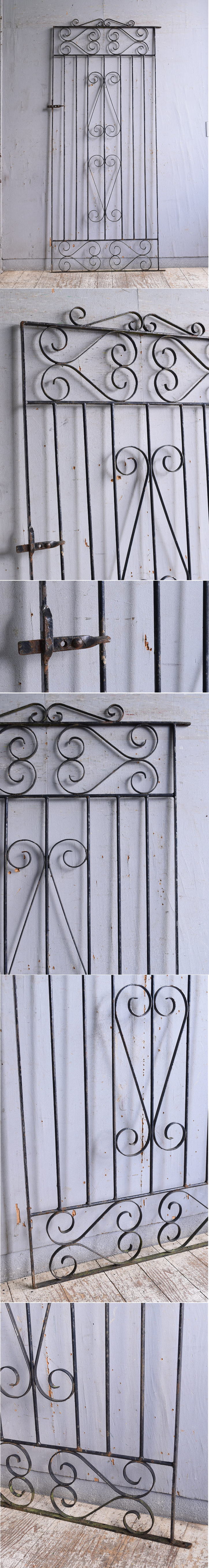 イギリスアンティーク アイアンフェンス ゲート柵 ガーデニング 11495