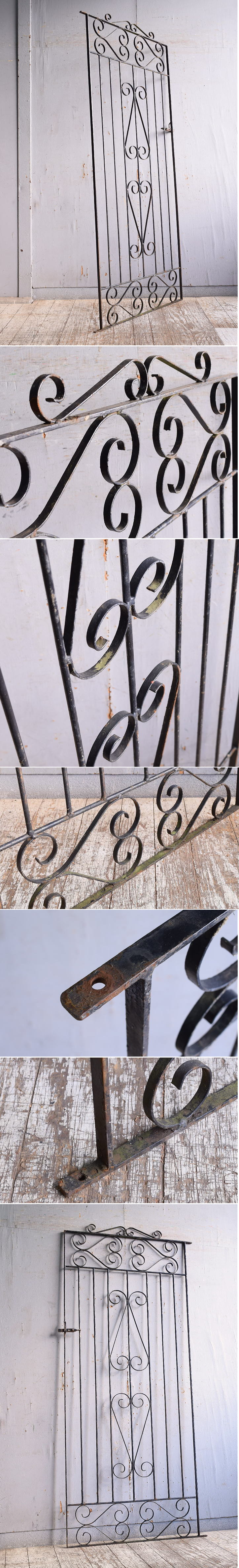イギリスアンティーク アイアンフェンス ゲート柵 ガーデニング 11495