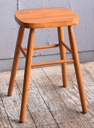 イギリス アンティーク家具 木製　ハイスツール　 椅子 11546