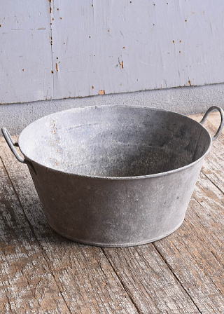 フレンチ アンティーク　ブリキ製　ウォッシングタブ ディスプレイ ガーデニング 11563