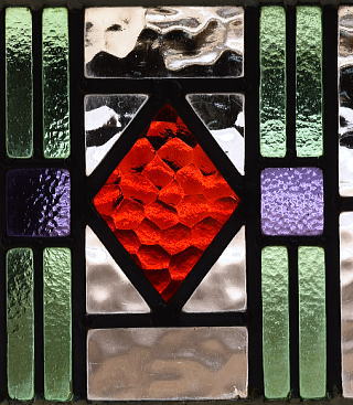 イギリス アンティーク ステンドグラス 幾何学 11578