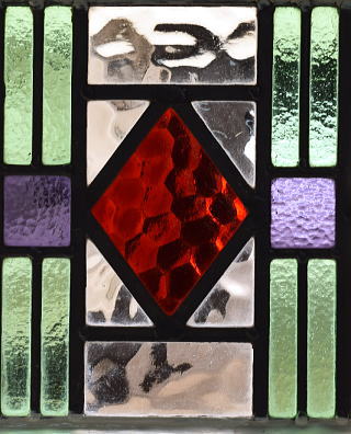 イギリス アンティーク ステンドグラス 幾何学 11579