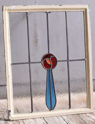 イギリス アンティーク ステンドグラス 幾何学 11597