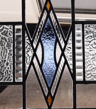 イギリス アンティーク ステンドグラス 幾何学 11599