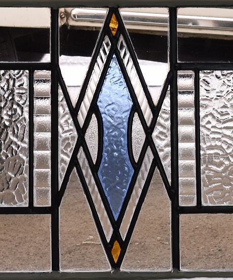 イギリス アンティーク ステンドグラス 幾何学 11600