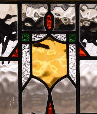 イギリス アンティーク ステンドグラス 幾何学 11602