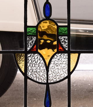 イギリス アンティーク ステンドグラス 幾何学 11604