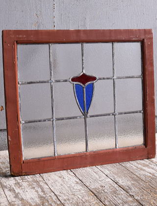 イギリス アンティーク ステンドグラス 幾何学 11605