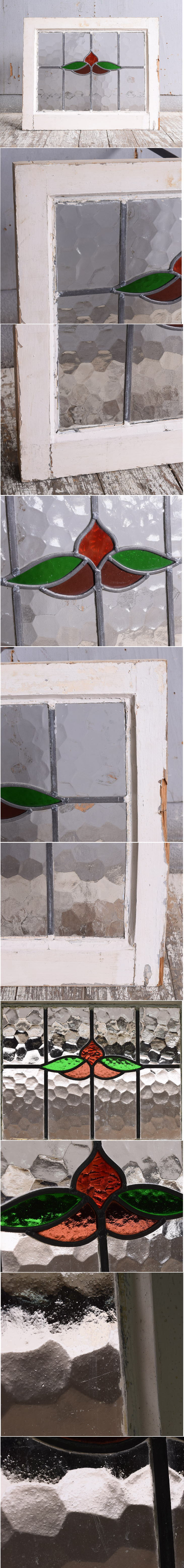 イギリス アンティーク ステンドグラス 幾何学 11609