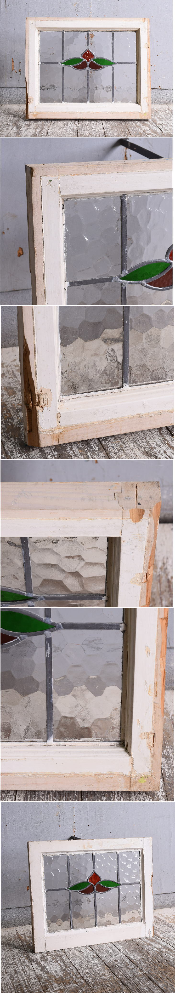 イギリス アンティーク ステンドグラス 幾何学 11609