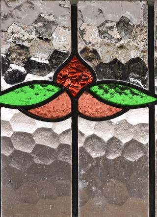 イギリス アンティーク ステンドグラス 幾何学 11609