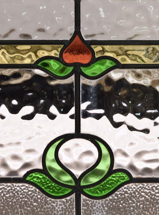 イギリス アンティーク ステンドグラス 幾何学 11610