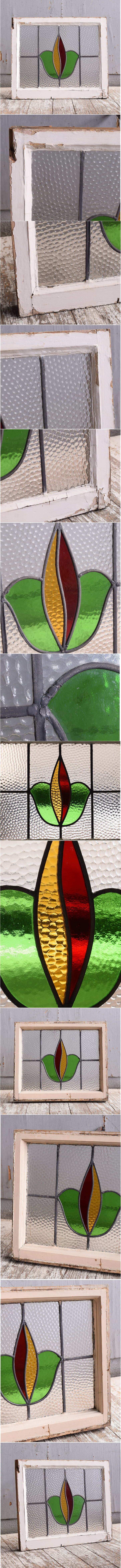 イギリス アンティーク ステンドグラス 幾何学 11612