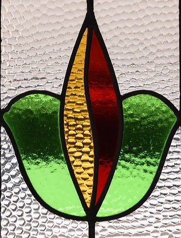 イギリス アンティーク ステンドグラス 幾何学 11612