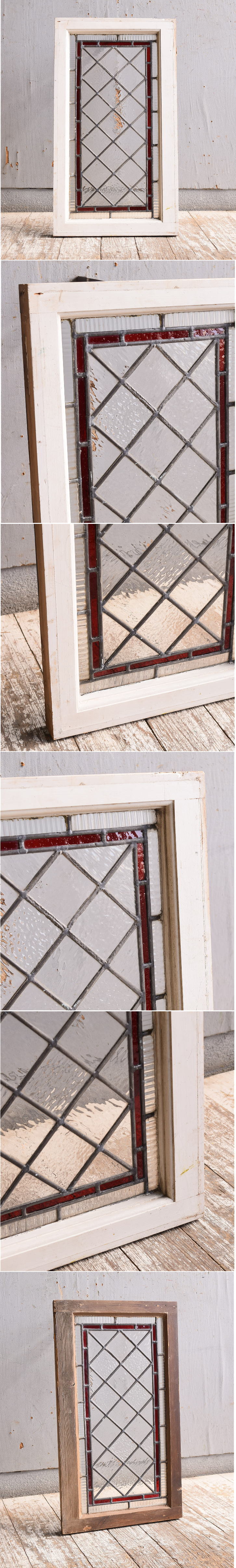 イギリス アンティーク ステンドグラス 幾何学 11616