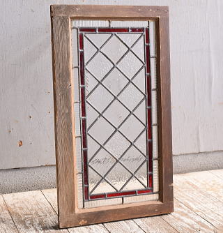 イギリス アンティーク ステンドグラス 幾何学 11616