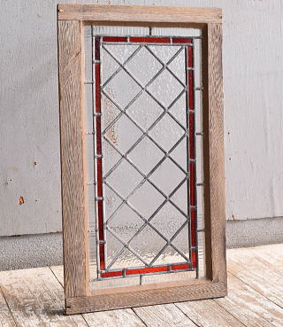 イギリス アンティーク ステンドグラス 幾何学 11617