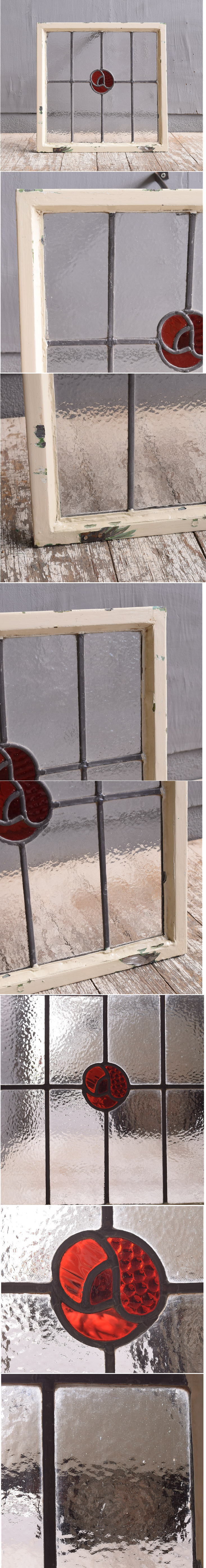 イギリス アンティーク ステンドグラス 幾何学 11620