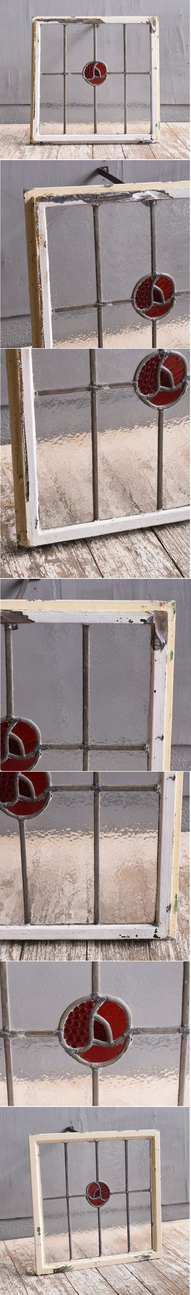 イギリス アンティーク ステンドグラス 幾何学 11620