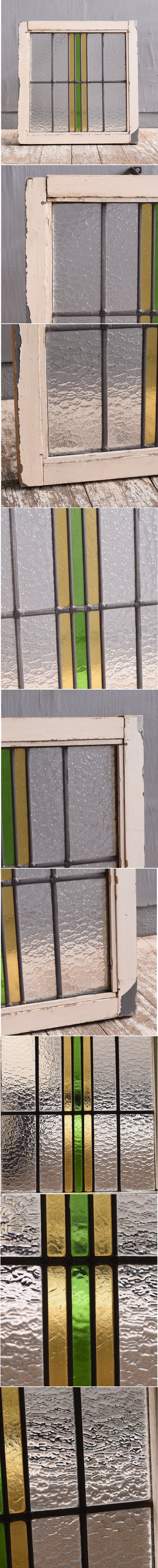 イギリス アンティーク ステンドグラス 幾何学 11621