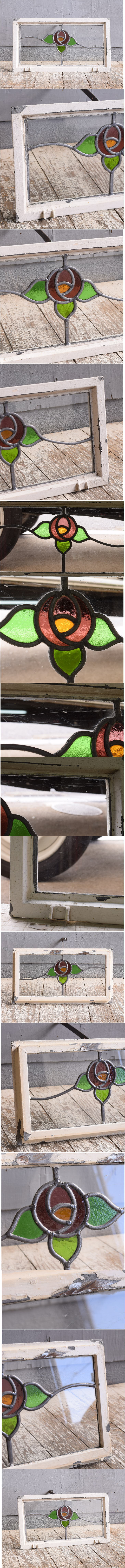 イギリス アンティーク ステンドグラス 幾何学 11622