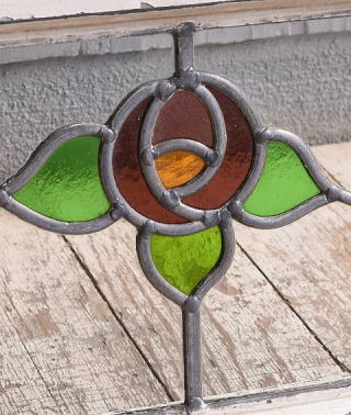 イギリス アンティーク ステンドグラス 幾何学 11622