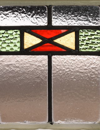 イギリス アンティーク ステンドグラス 幾何学 11623