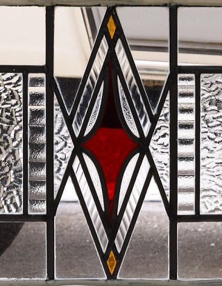 イギリス アンティーク ステンドグラス 幾何学 11625