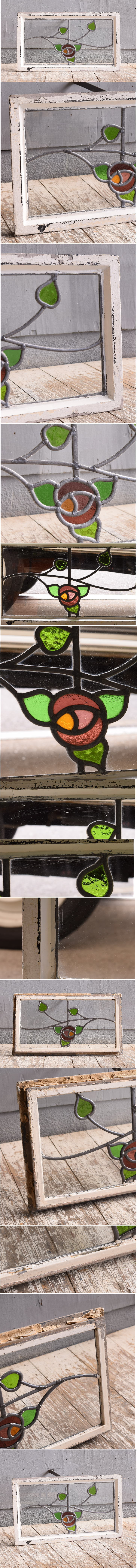 イギリス アンティーク ステンドグラス 幾何学 11626