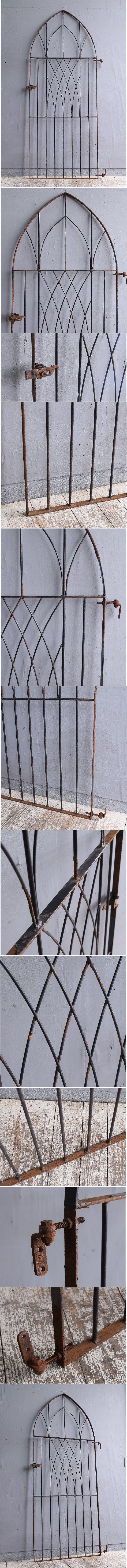 イギリスアンティーク アイアンフェンス ゲート柵 ガーデニング 11673