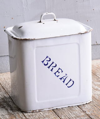 イギリス アンティーク ホーロー製ブレッド缶/キッチン雑貨　11688