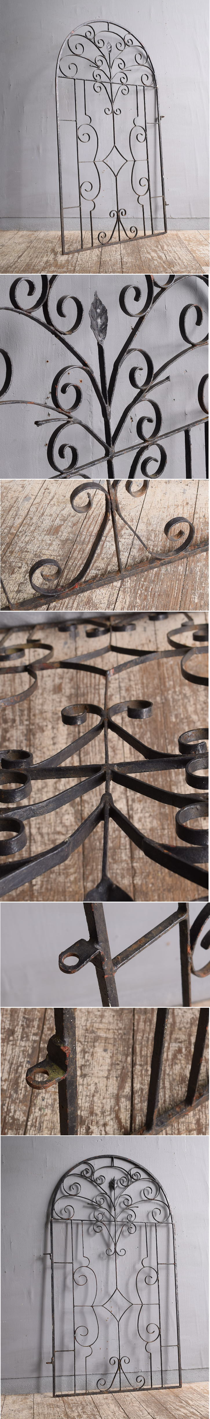 イギリスアンティーク アイアンフェンス ゲート柵 ガーデニング 11734