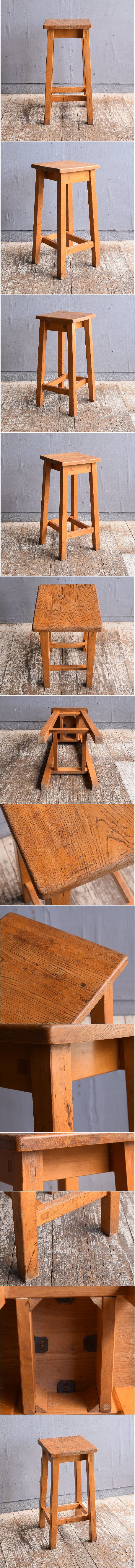 イギリス アンティーク家具 木製　ハイスツール　 椅子 11880