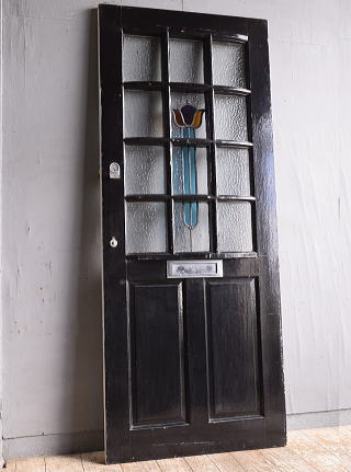 イギリス アンティーク ステンドグラス入り木製ドア 扉 建具 11972