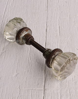 イギリス アンティーク ガラス製 ドアノブ 建具金物 握り玉 12067