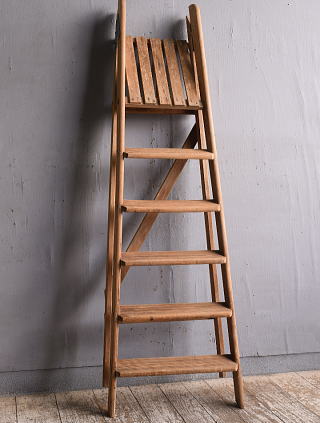 イギリス アンティーク ステップラダー 脚立 ディスプレイ 12103