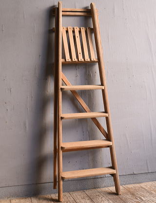 イギリス アンティーク ステップラダー 脚立 ディスプレイ 12105