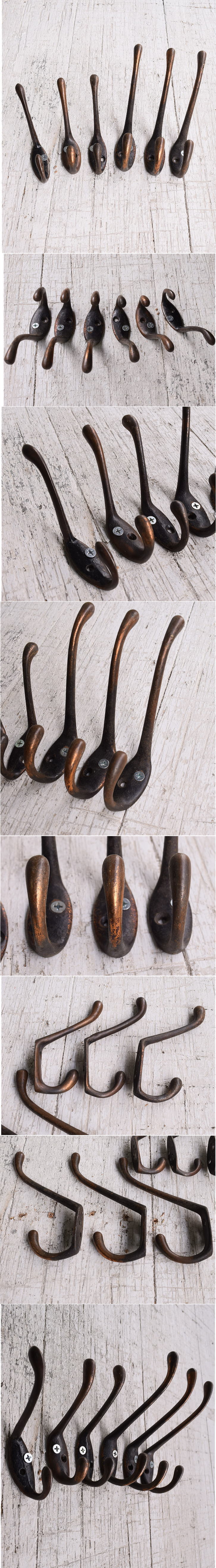 イギリス アンティーク　アイアンコートフック×6　12135