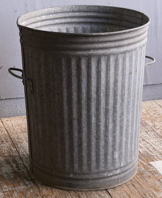 イギリス アンティーク ブリキ ダストビン ガーデニング 12158