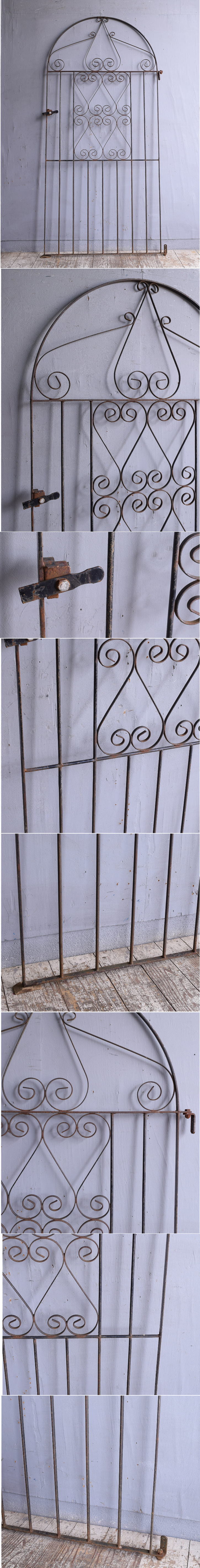 イギリスアンティーク アイアンフェンス ゲート柵 ガーデニング 12195